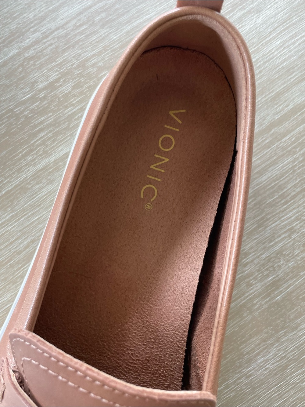 Vionic Women's Leather Uptown Loafer Moc in Cognac Brown - Picture 2 of 9